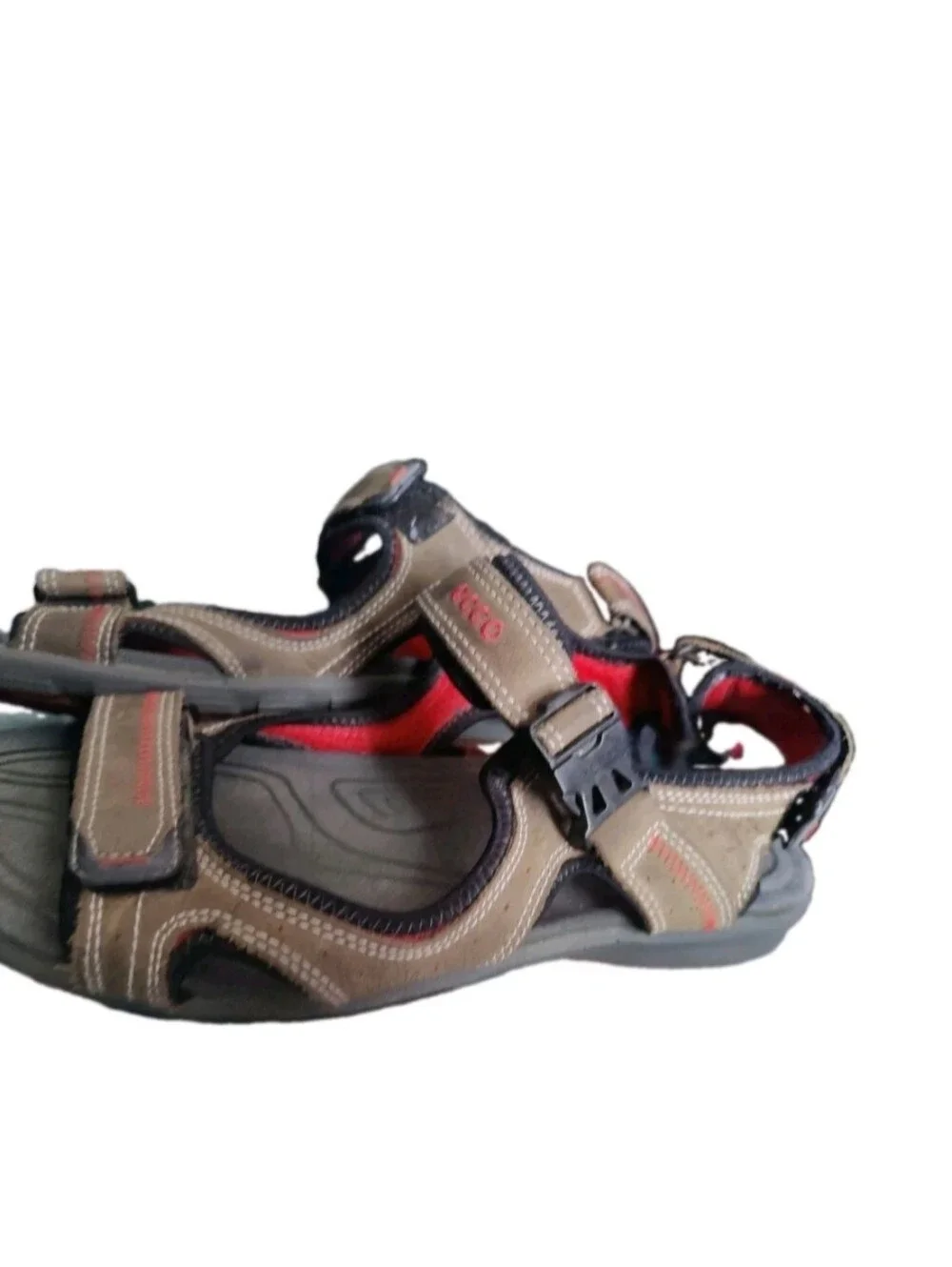 ECCO Men’s  46 Or 12-12.5 Brown Sport Sandals - Adjustable Straps. Receptor Tech